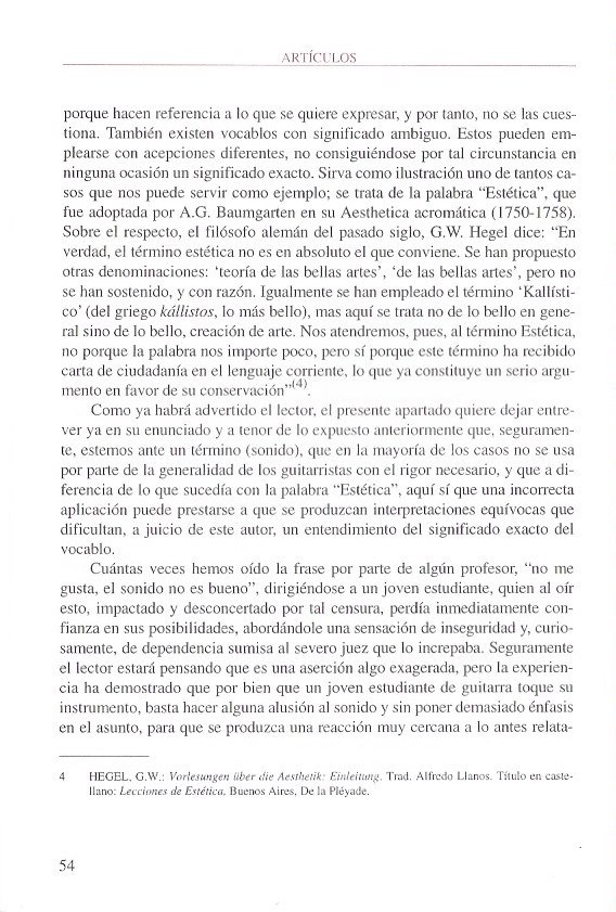 CONSIDERACIONES SOBRE LA PRODUCCIÓN DEL SONIDO EN LA GUITARRA CLÁSICA ESPAÑOLA, página 2