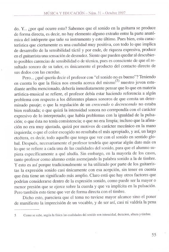 CONSIDERACIONES SOBRE LA PRODUCCIÓN DEL SONIDO EN LA GUITARRA CLÁSICA ESPAÑOLA, página 3