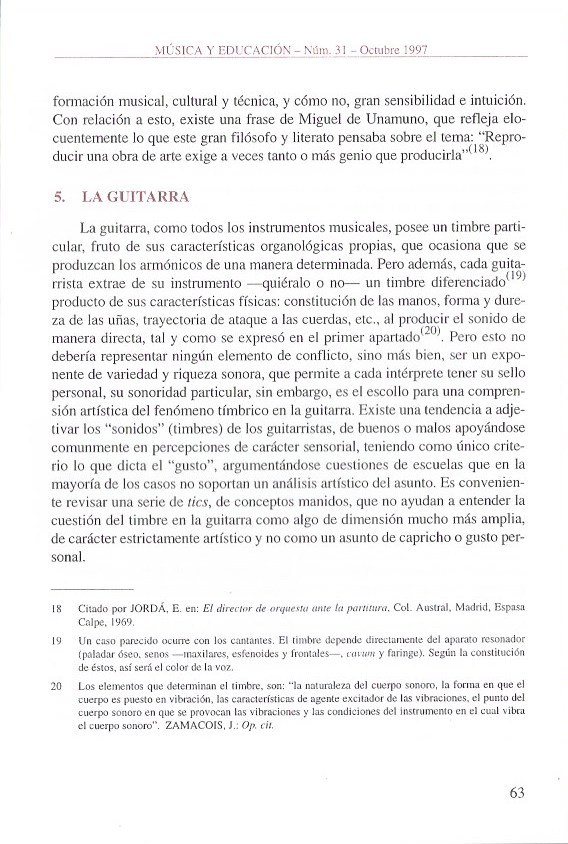 CONSIDERACIONES SOBRE LA PRODUCCIÓN DEL SONIDO EN LA GUITARRA CLÁSICA ESPAÑOLA, página 11